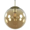 Straluma Amber glazen hanglamp 30 cm met messing en zwart> Woonkamerlampen|Slaapkamerlampen