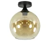 Straluma Amber glazen plafondlamp 25 cm met zwart> Plafondlampen|Klassieke Verlichting
