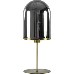 Straluma Antiek bronzen tafellamp Maverick met smoke glas groot> Tafellampen|Light and Living