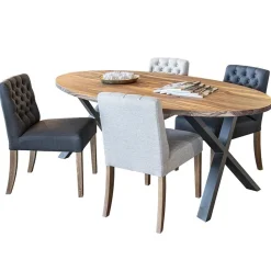 Straluma Antraciete eetkamerstoel met eiken poten><noscript><img width=