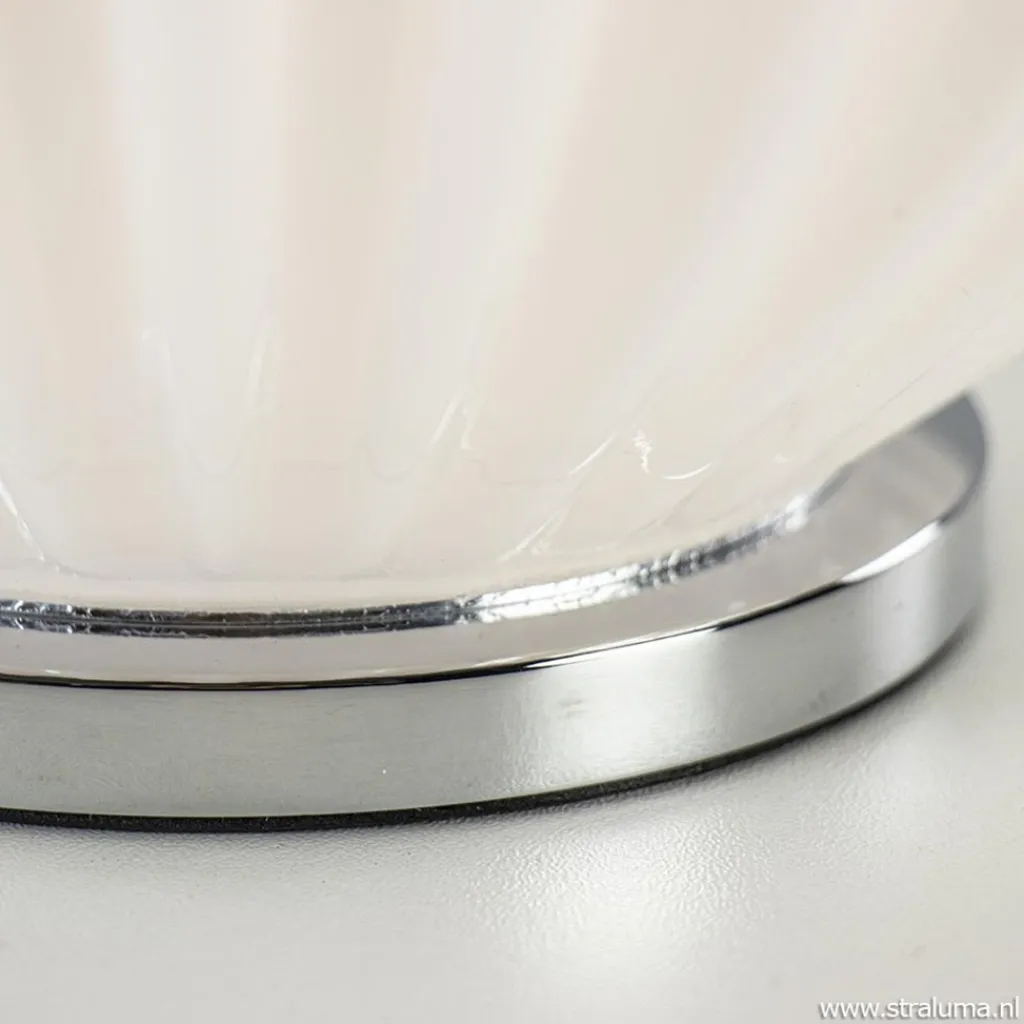 Straluma Art Deco tafellamp chroom met opaal glazen kap> Tafellampen|Moderne Verlichting