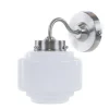 Straluma Art Deco wandlamp staal met wit glas> Woonkamerlampen|Slaapkamerlampen