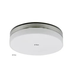 Straluma Badkamer plafonnière staal met wit glas> Plafonnières|Keukenverlichting