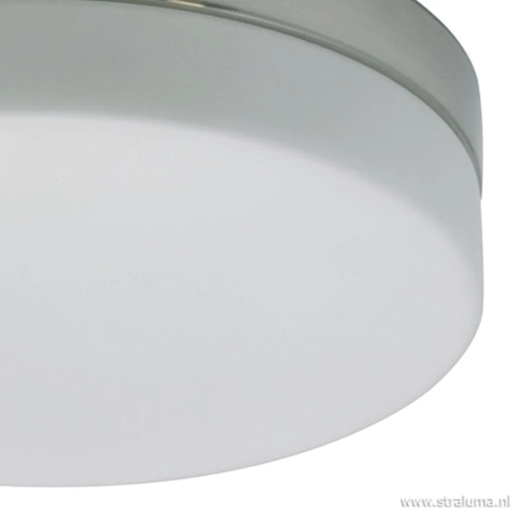 Straluma Badkamer plafonnière staal met wit glas> Plafonnières|Keukenverlichting