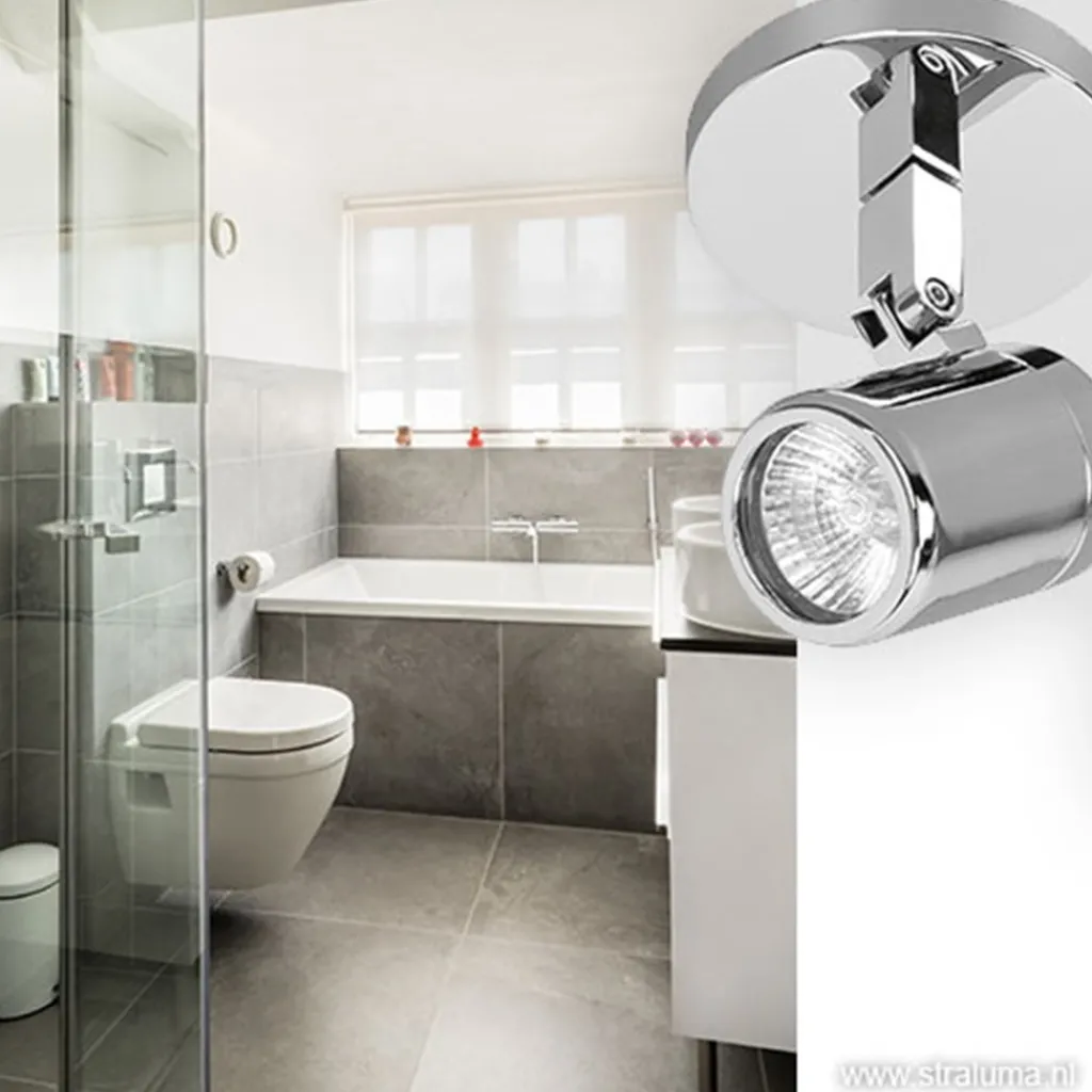 Straluma Badkamer spot Rain 1 lichts chroom> Wandlampen|Opbouwspots