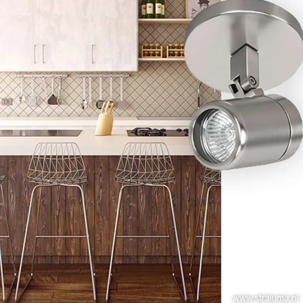 Straluma Badkamer spot Rain nikkel verstelbaar> Wandlampen|Opbouwspots