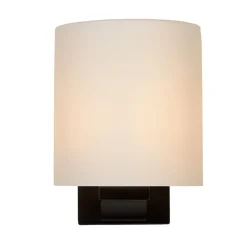 Straluma Badkamerwandlamp zwart met opaal glazen kap><noscript><img width=