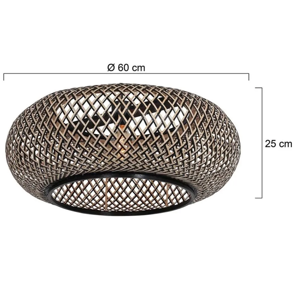 Straluma Bamboe kap rond 60x25 cm exclusief booglamp> Woonkamerlampen|Lampenkappen