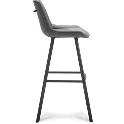 Straluma Barkruk met microleder zitting graphite en zwart metalen poot><noscript><img width=