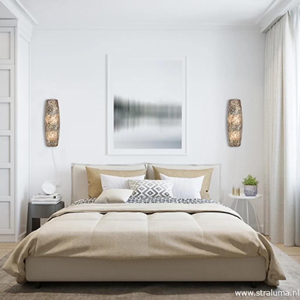 Straluma Beach wandlamp goud capiz schelpen> Schelpenlampen|Woonkamerlampen