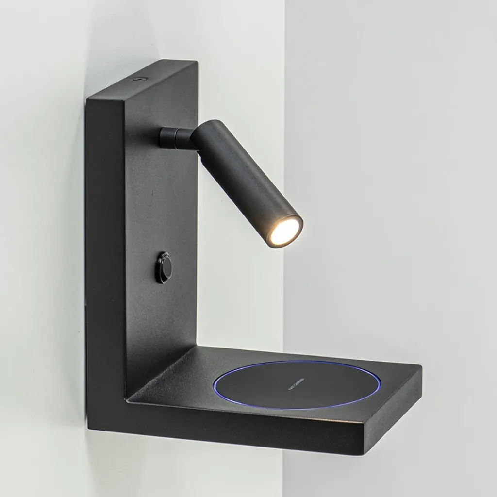 Straluma Bedlamp leesspot zwart incl. fast charger> Wandlampen|Bedlampjes
