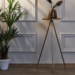 Straluma Bijzettafel Envira antiek goud Ø35x98,5 cm><noscript><img width=