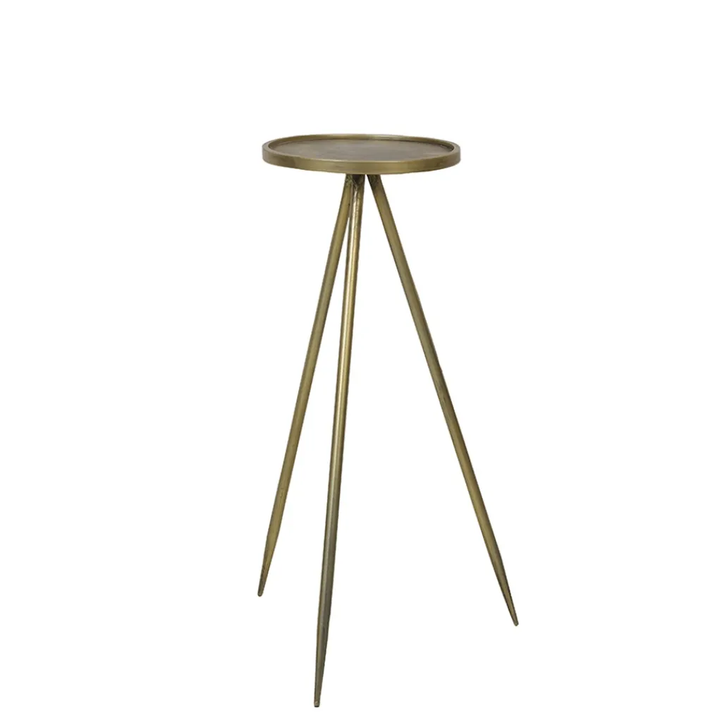 Straluma Bijzettafel Envira antiek goud Ø30x80.5 cm> Light and Living|Bijzettafels