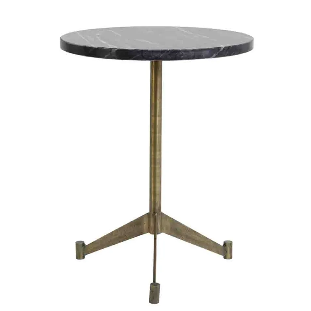 Straluma Bijzettafel Lomelo zwart marmer met antiek brons> Light and Living|Bijzettafels