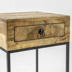 Straluma Bijzettafel met lade mangohout/metaal><noscript><img width=