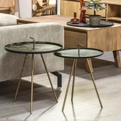 Straluma Bijzettafel Saphire groen met brons 45 cm><noscript><img width=