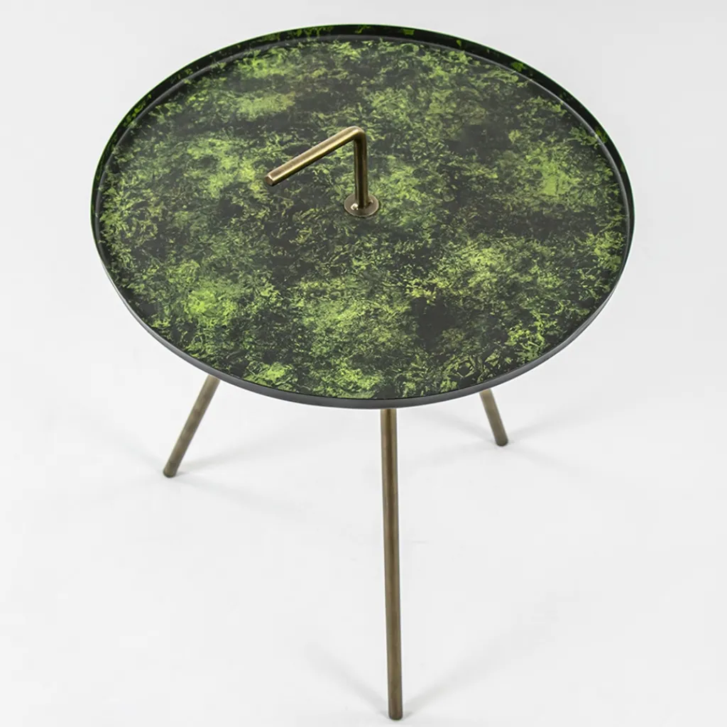 Straluma Bijzettafel Saphire groen met brons 39 cm> Bijzettafels