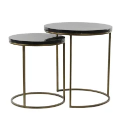 Straluma Bijzettafel Sobrina set van 2 zwart/antiek brons> Light and Living|Bijzettafels