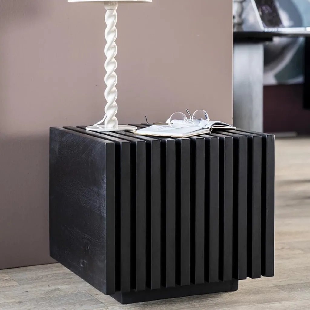 Straluma Bijzettafel Tom zwart hout> Bijzettafels|Salontafels