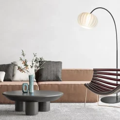 Straluma Booglamp Arena zwart/kap wit></noscript> Vloerlampen|Booglampen