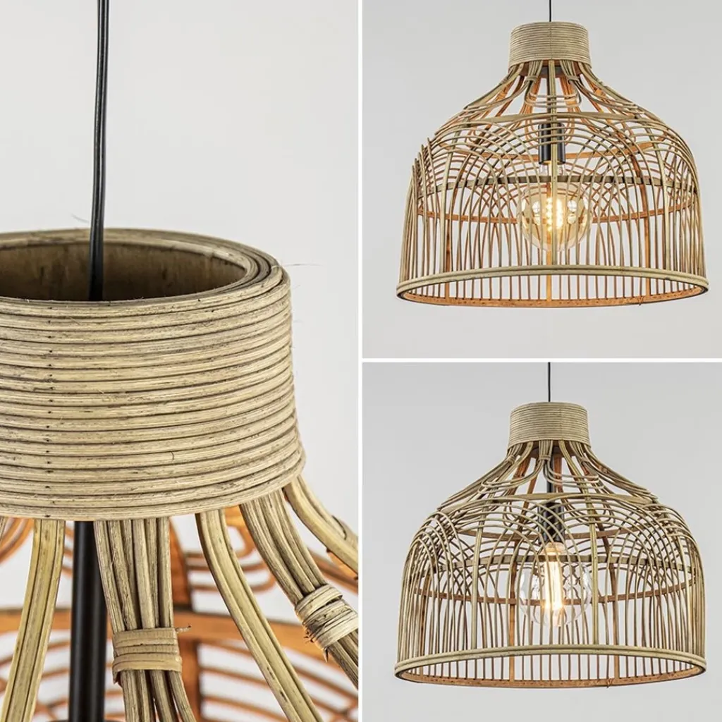 Straluma Botanische hanglamp Pocita rotan naturel 48 cm> Eettafellampen|Light and Living