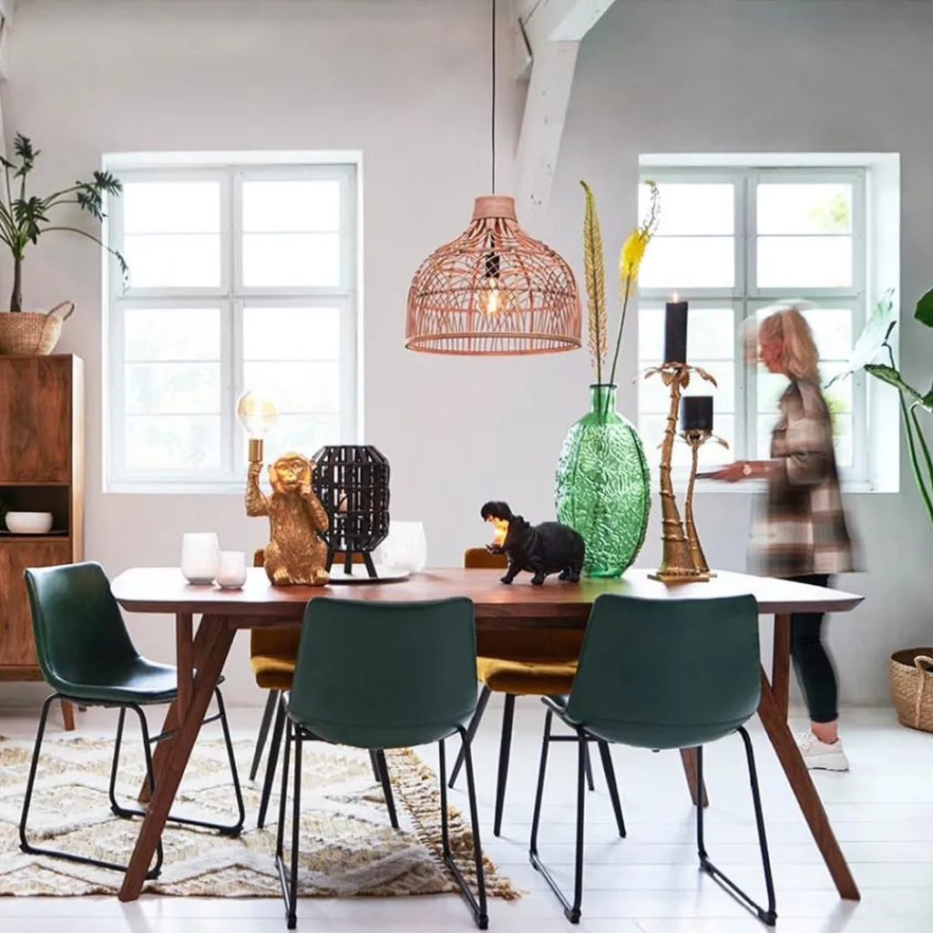 Straluma Botanische hanglamp Pocita rotan naturel 48 cm> Eettafellampen|Light and Living