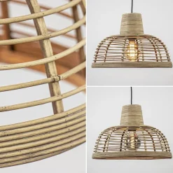 Straluma Botanische hanglamp rotan met mat zwart><noscript><img width=