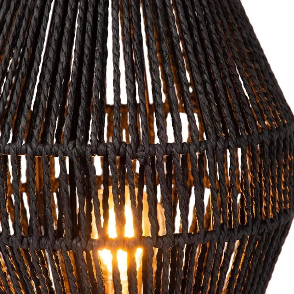 Straluma Botanische tafellamp gevlochten papier zwart> Tafellampen|Draadlampen
