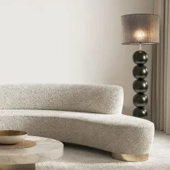 Straluma Brons/bruine vloerlamp inclusief ronde kap 50 cm><noscript><img width=