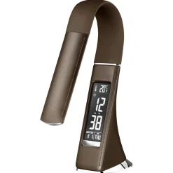 Straluma Bruine bureaulamp LED met klok en alarmfunctie></noscript> Tafellampen|Bedlampjes