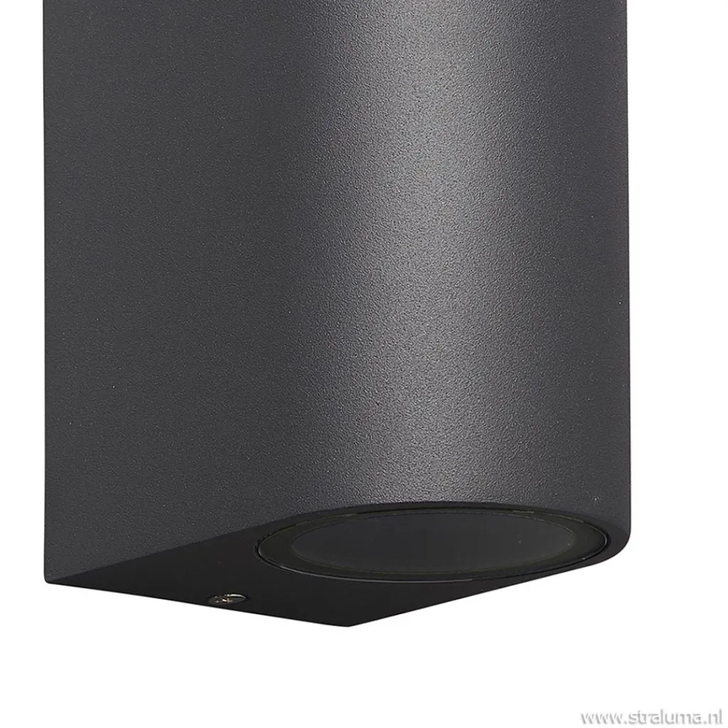 Straluma Buitenlamp afgerond up+down antra. IP54> Wandlampen|Buitenlampen