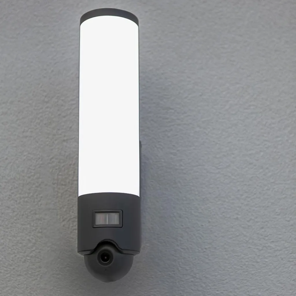 Straluma Buitenlamp cilinder donker grijs inclusief LED en camera> Wandlampen|Buitenlampen