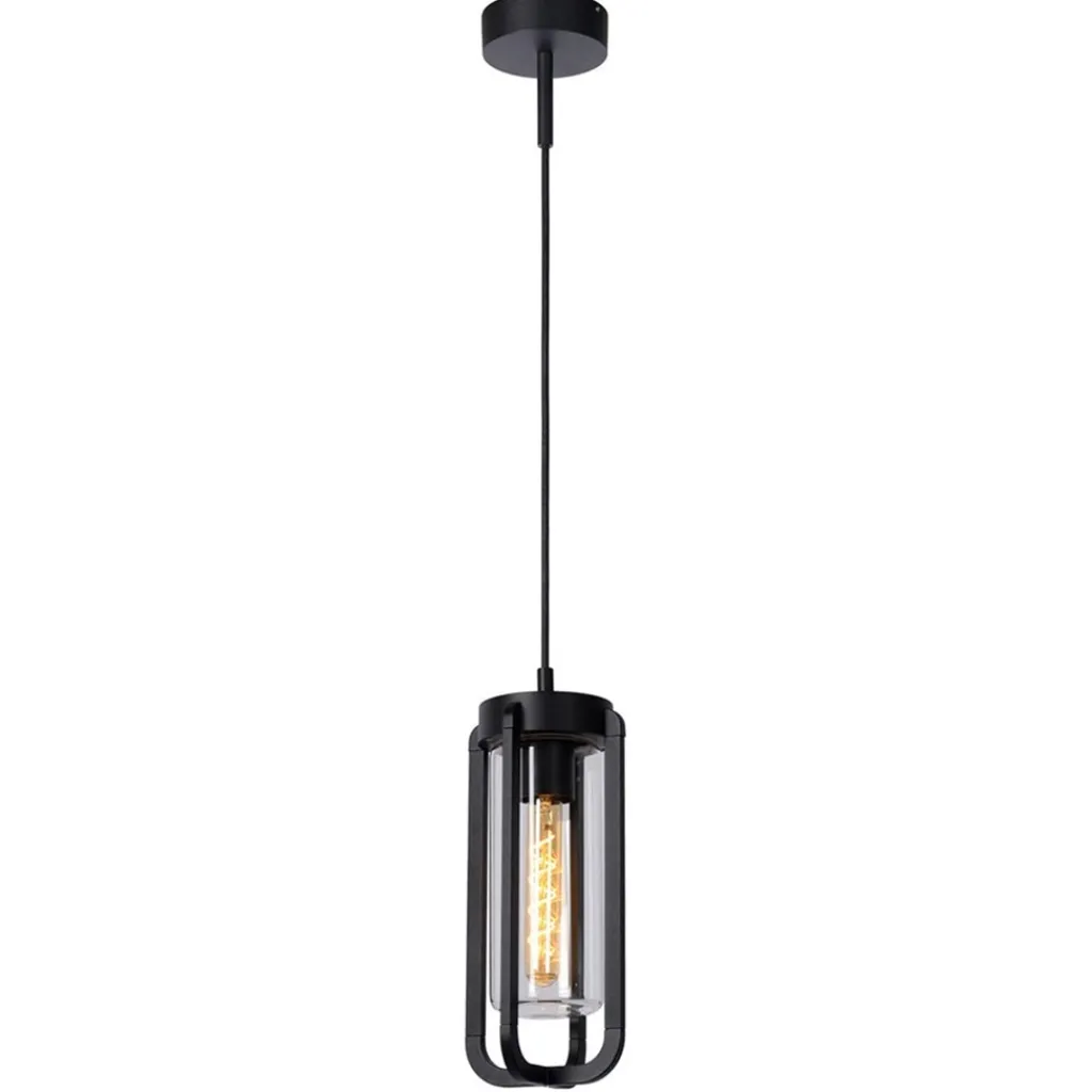 Straluma Buitenlamp hang zwart met glazen kap IP44> Hanglampen|Buitenlampen