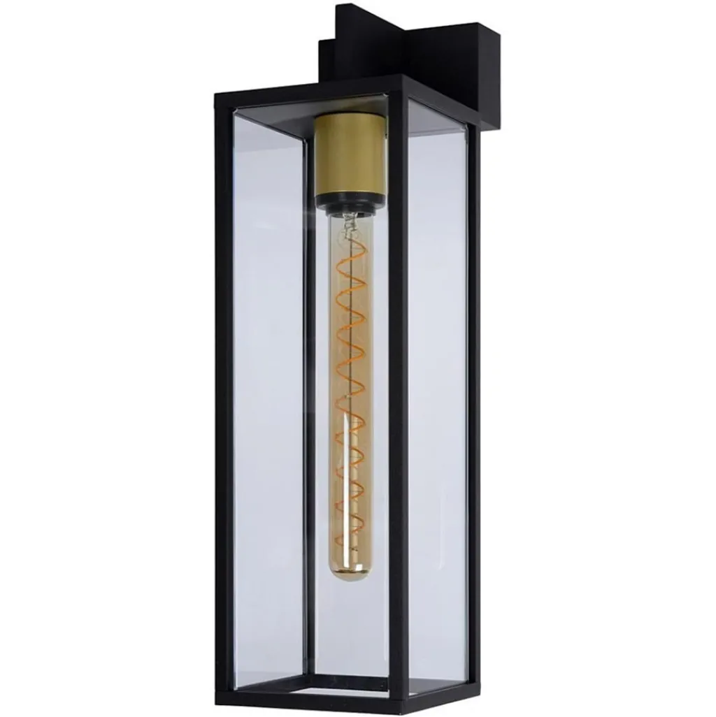 Straluma Buitenlamp lantaarn groot zwart/matgoud> Wandlampen|Buitenlampen