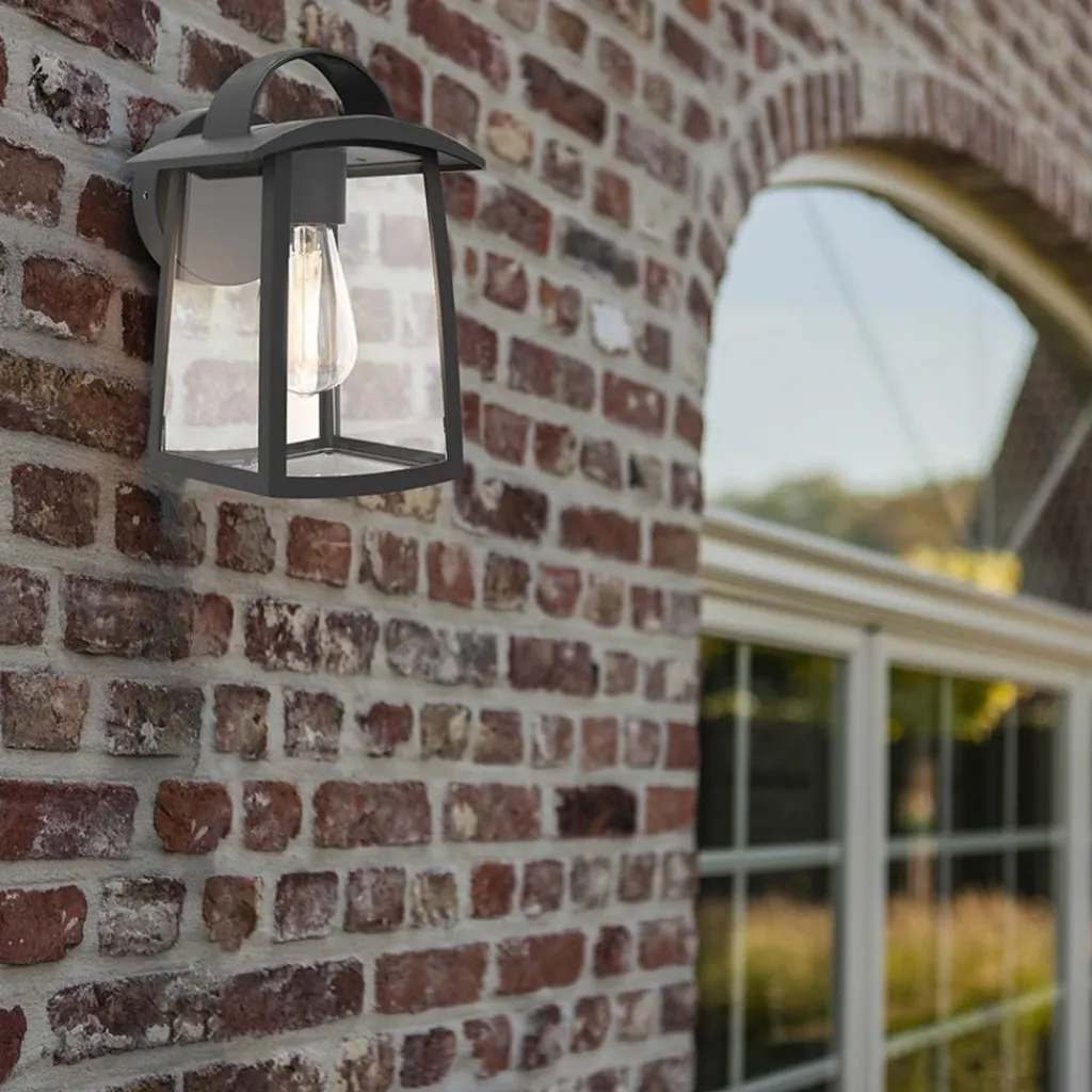 Straluma Buitenlamp wand zwart met helder glas> Wandlampen|Buitenlampen