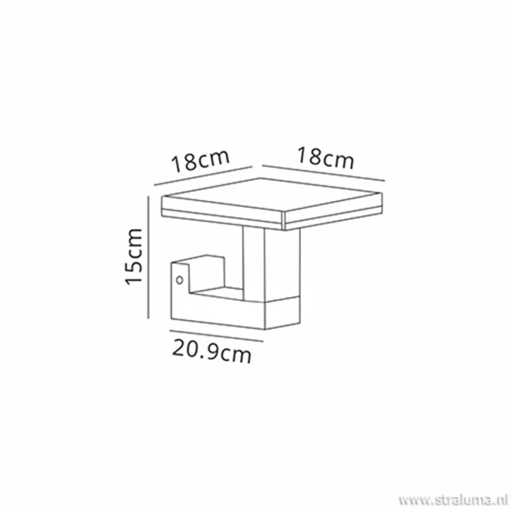 Straluma Buitenlamp-wandlamp antraciet square> Wandlampen|Buitenlampen