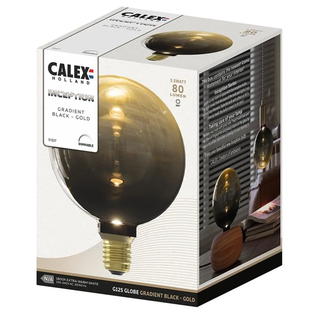 Straluma Calex Inception G125 Gradient black/gold dimbaar> Calex|Decoratieve Verlichting