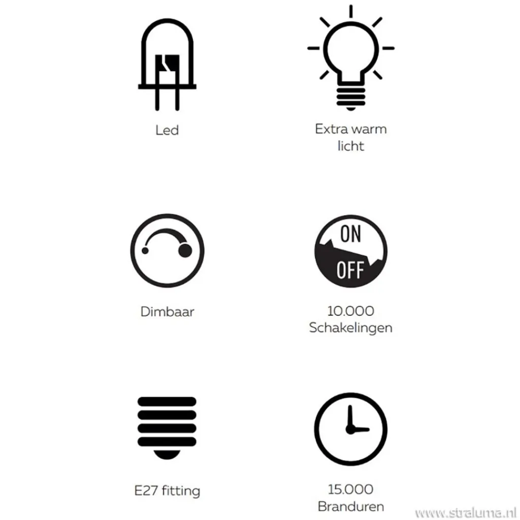 Straluma Calex Kalmar lichtbron titanium 5w e27> Woonkamerlampen|Slaapkamerlampen