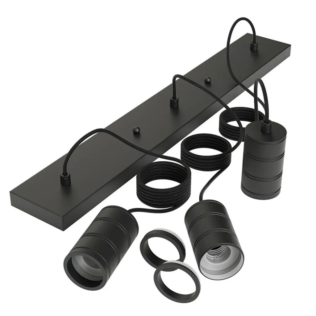 Straluma Calex multipendel 3-lichts balk E27 pendels zwart> Calex|Keukenverlichting