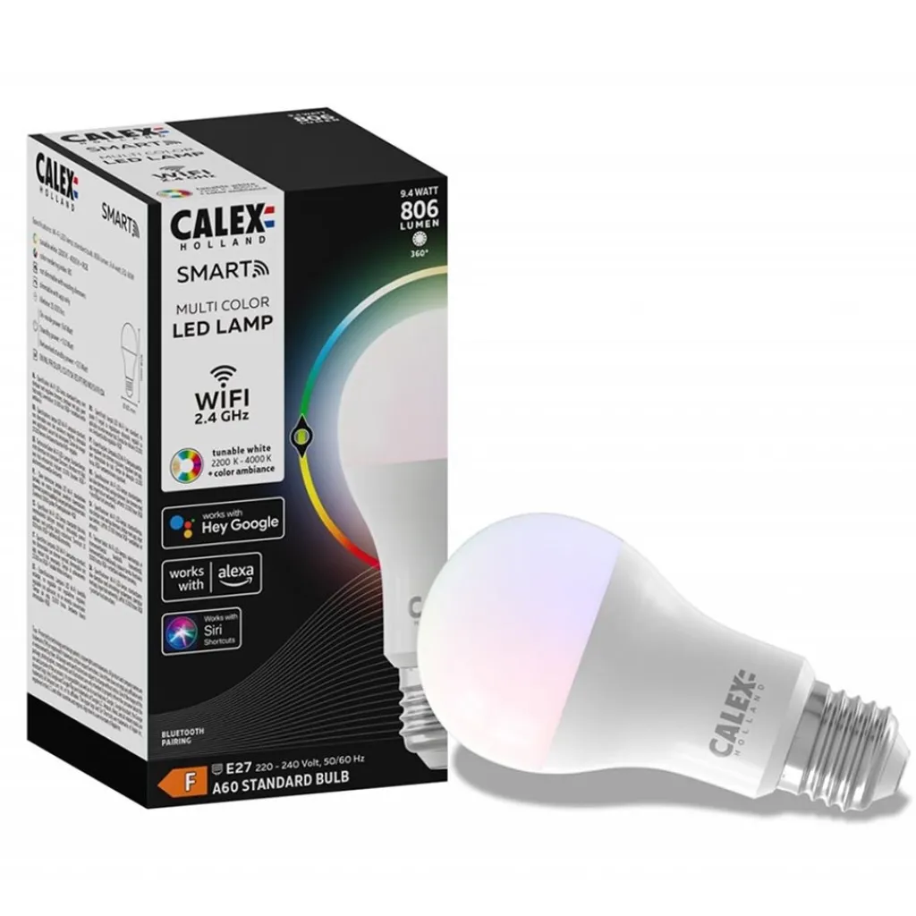 Straluma Calex Smart Home E27 A60 LED lichtbron 9.4W RGBW> Smart lampen|Calex