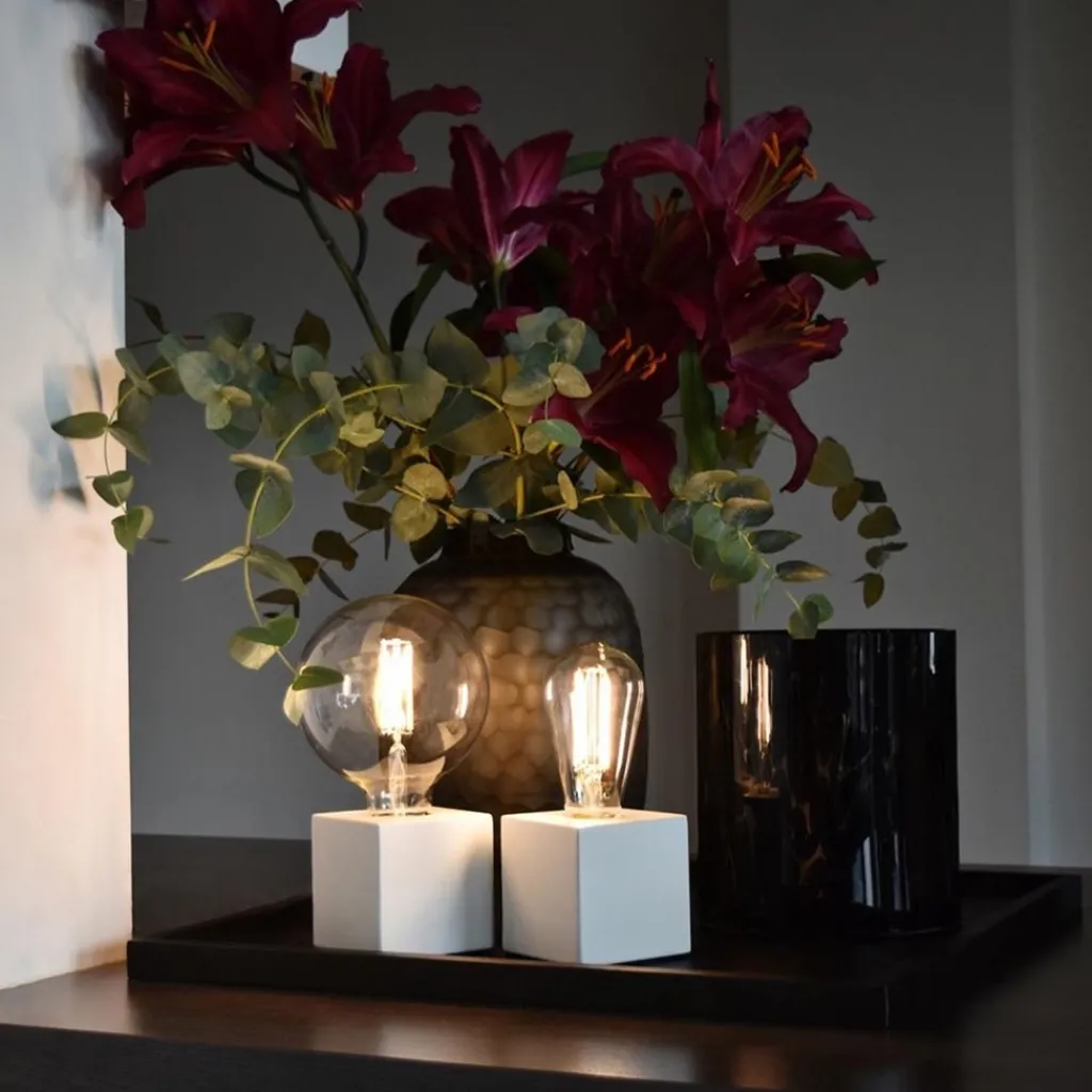 Straluma Calex tafelarmatuur kubus mat wit> Tafellampen|Calex