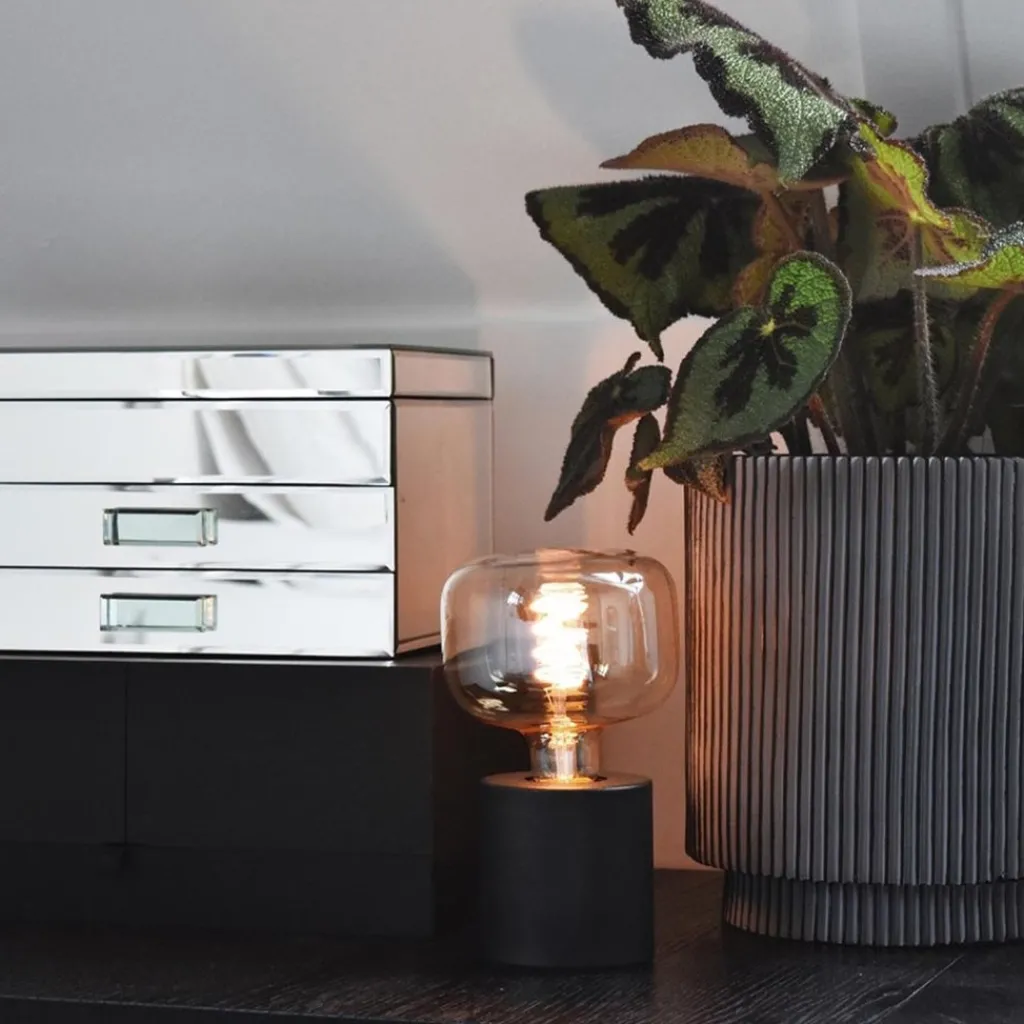 Straluma Calex tafelarmatuur rond zwart> Calex|Woonkamerlampen