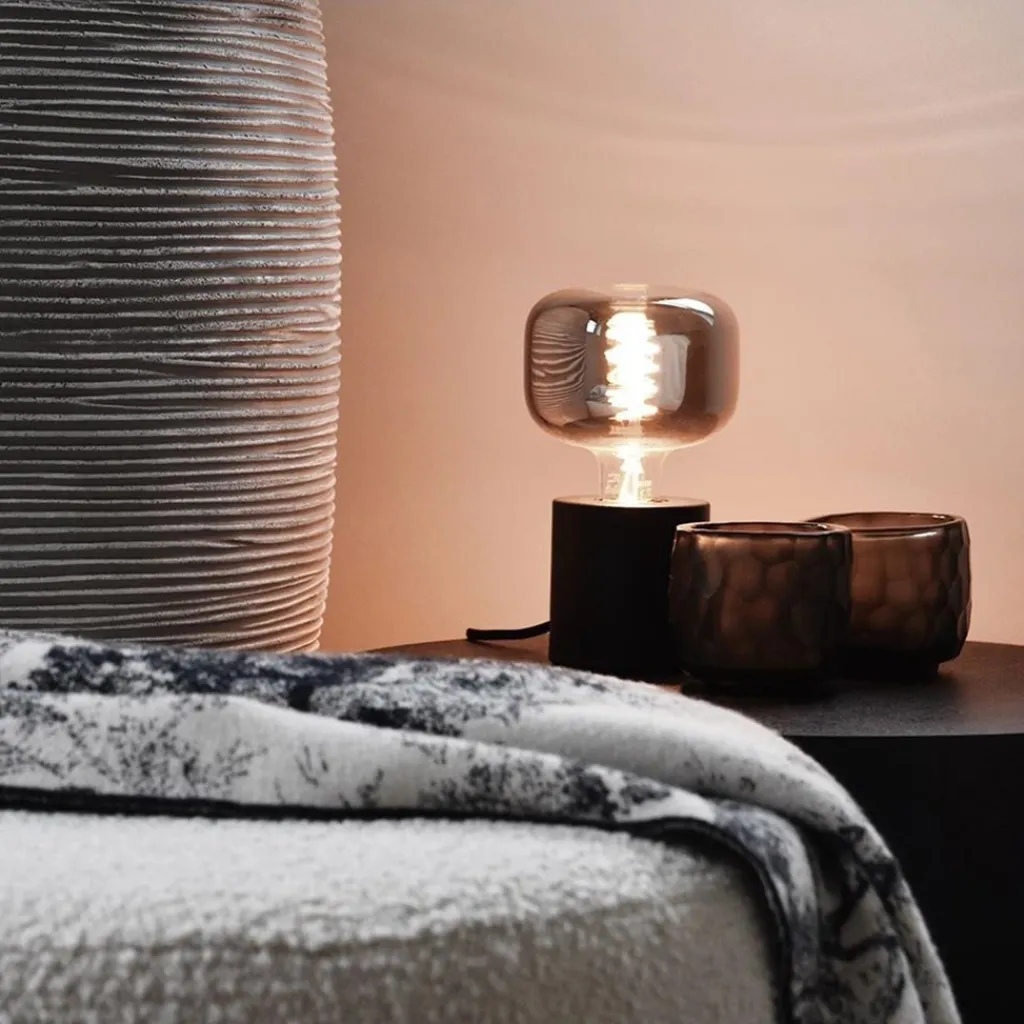 Straluma Calex tafelarmatuur rond zwart> Calex|Woonkamerlampen