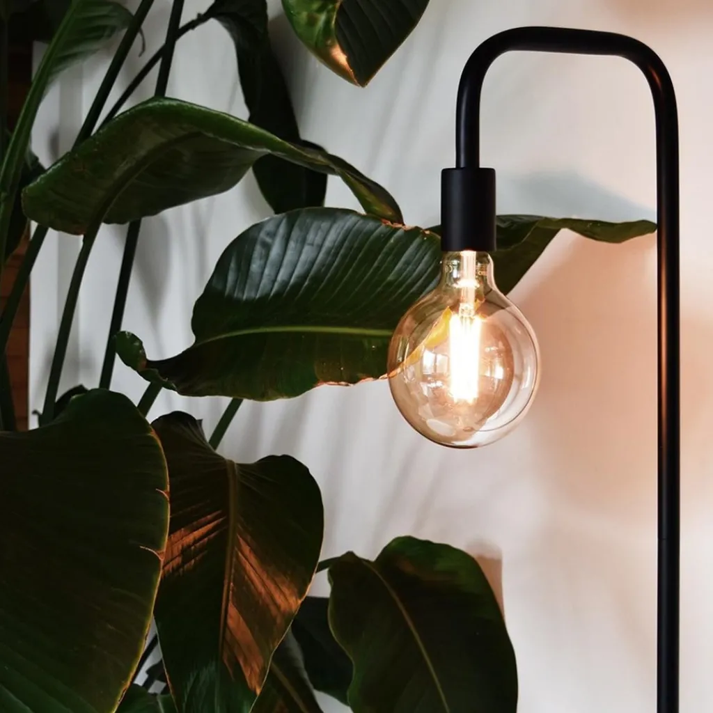 Straluma Calex vloerlamp U-Line mat zwart excl lichtbron> Calex|Woonkamerlampen