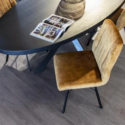 Straluma Chique eetkamerstoel velours goud><noscript><img width=