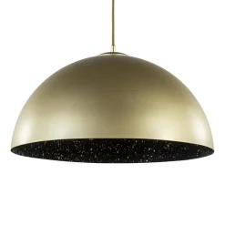 Straluma Chique hanglamp mat goud met zwarte binnenzijde> Eettafellampen|Keukenverlichting