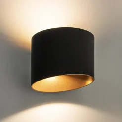 Straluma Chique LED buitenlamp wand zwart met goud IP54><noscript><img width=