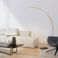 Straluma Chique LED vloerlamp goud met zwart marmer></noscript> Vloerlampen|Booglampen