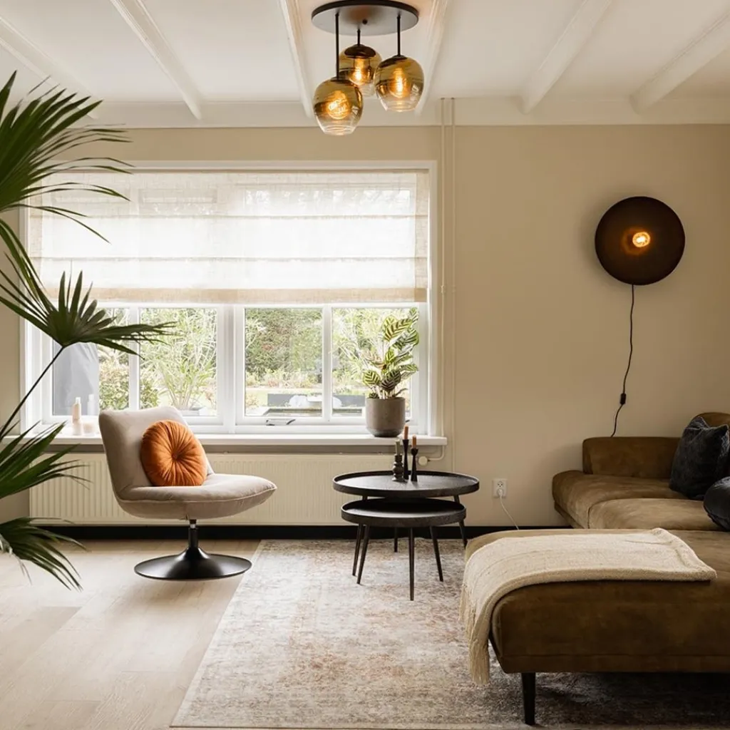 Straluma Chique 3-lichts plafondlamp zwart met goud glas> Klassieke Verlichting|Woonkamerlampen