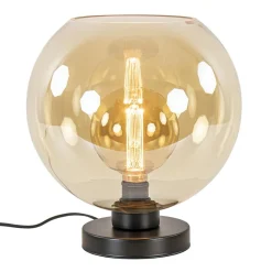 Straluma Chique tafellamp amber glazen bol 30 cm> Tafellampen|Klassieke Verlichting